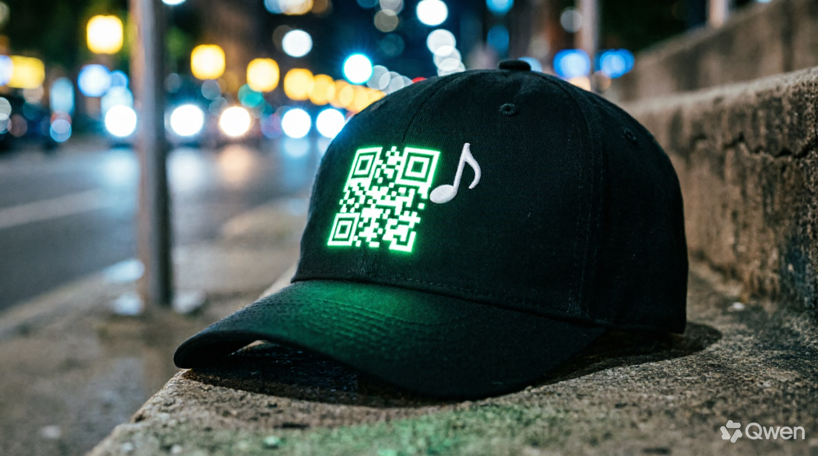 Cap featuring a glowing SoundTag QR code