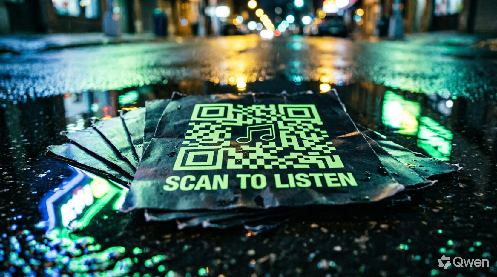 Flyers featuring a glowing SoundTag QR code